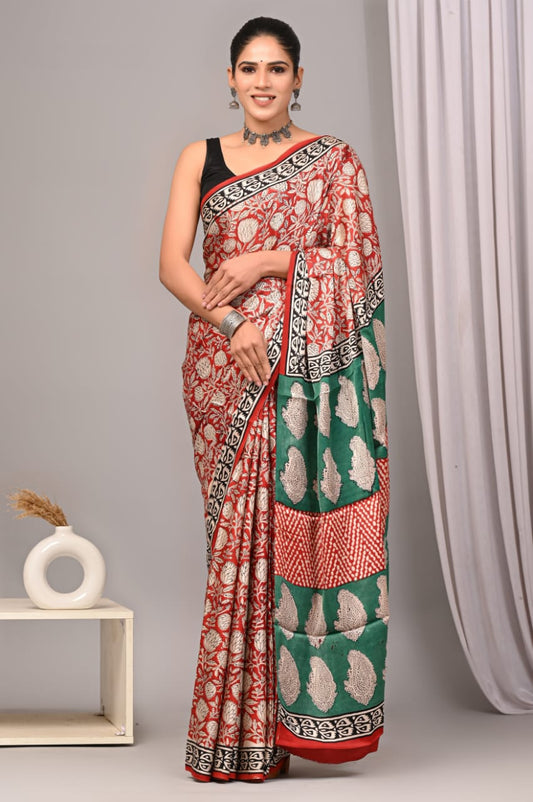 Classic Silk Saree – Ajrakh Print