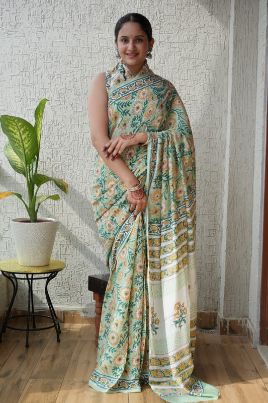 Luxury Ajrakh Modal Silk Saree