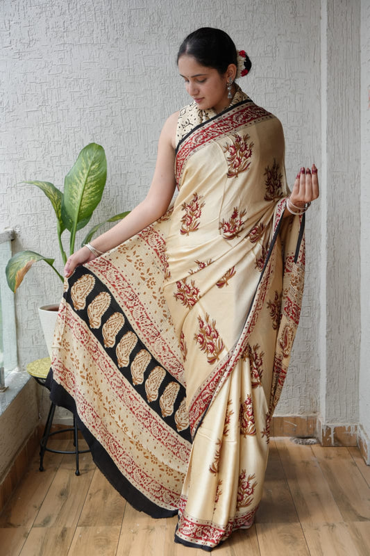 Heritage Ajrakh Silk Saree