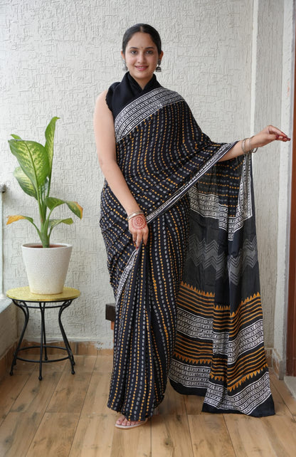 Modal Silk Saree – Handcrafted Ajrakh