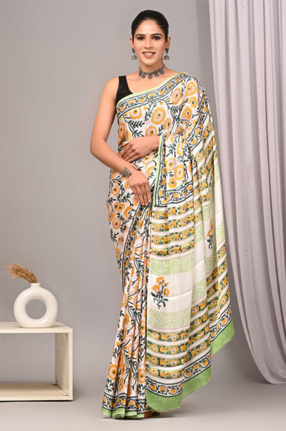 Imported Silk Ajrakh Saree