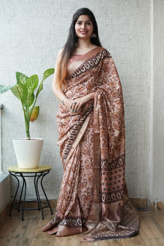 Geecha Border Chanderi Silk Saree