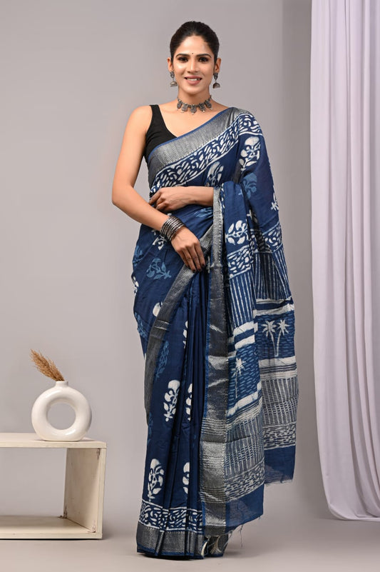Lightweight Printed Chanderi Saree