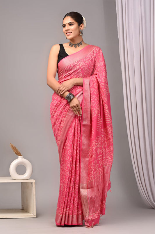 Beautiful Chanderi Saree with Prints