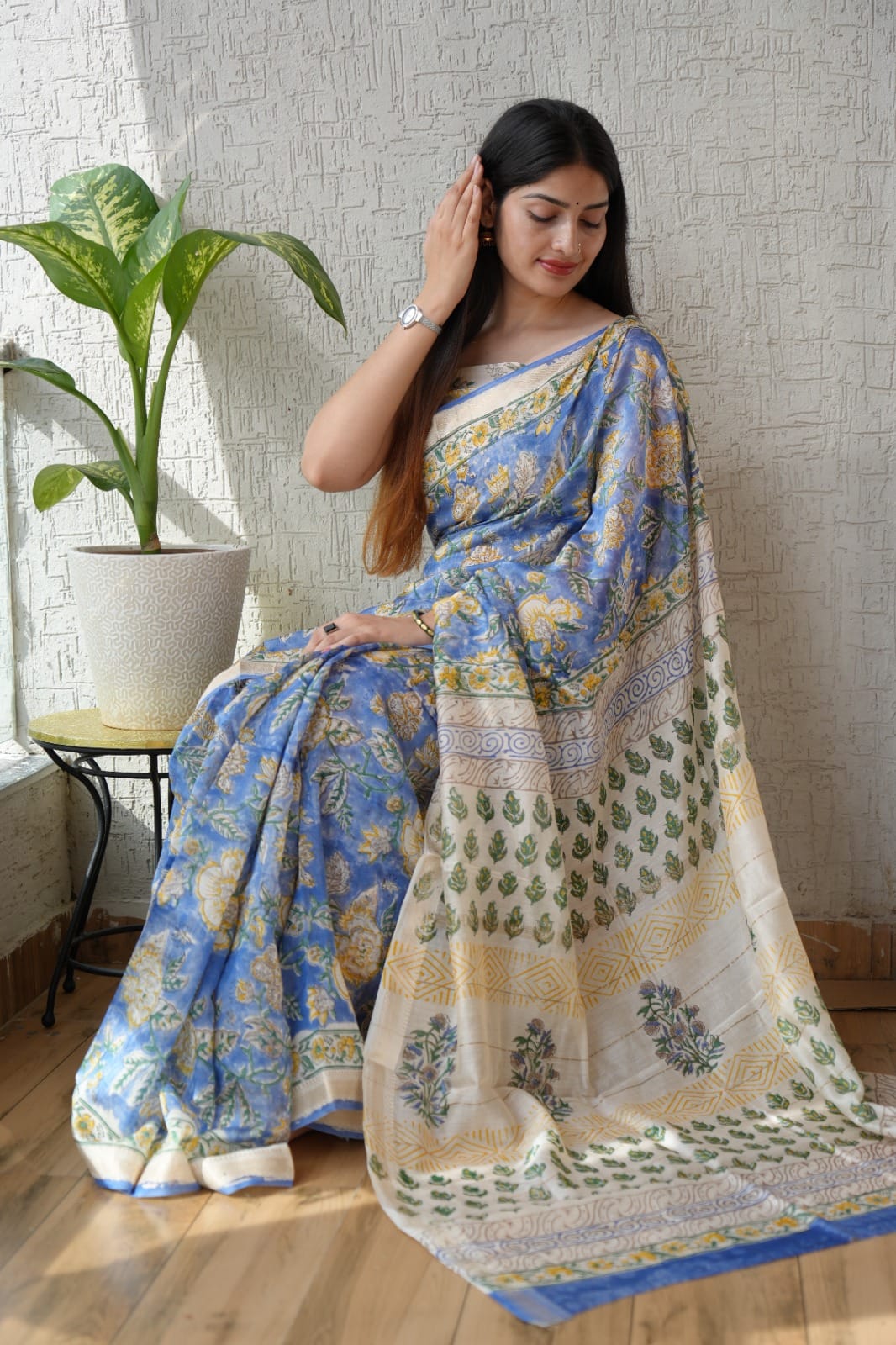Stylish Maheshwari Silk Saree for Party Wear