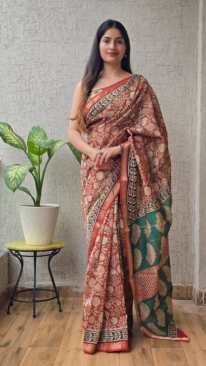Premium Maheshwari Saree with Traditional Patterns