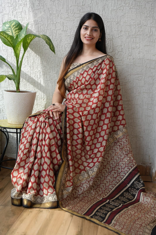 Soft Handloom Maheshwari Saree with Elegant Design