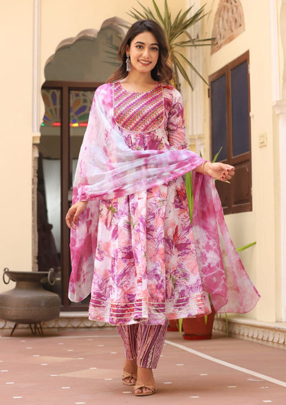 New printed kurta pant with dupatta set