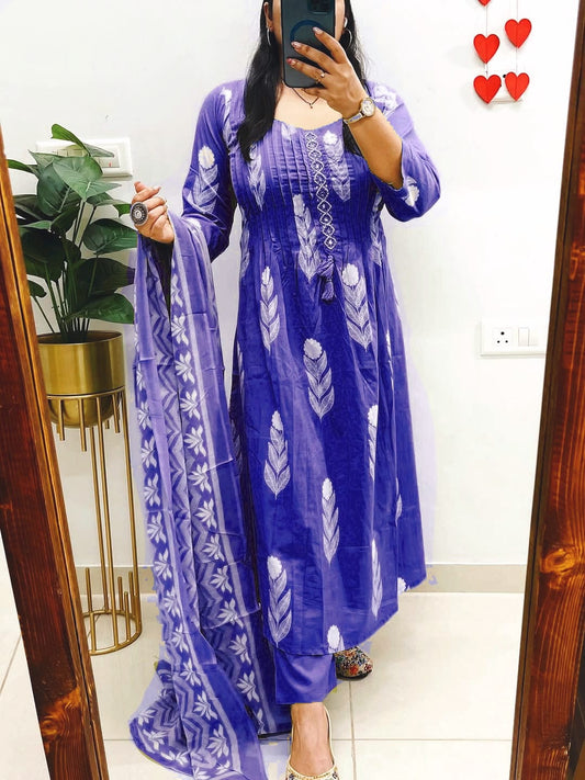 buy online kurti pant with mulmul dupatta