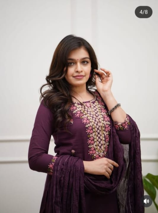 silk kurti pant set with dupatta