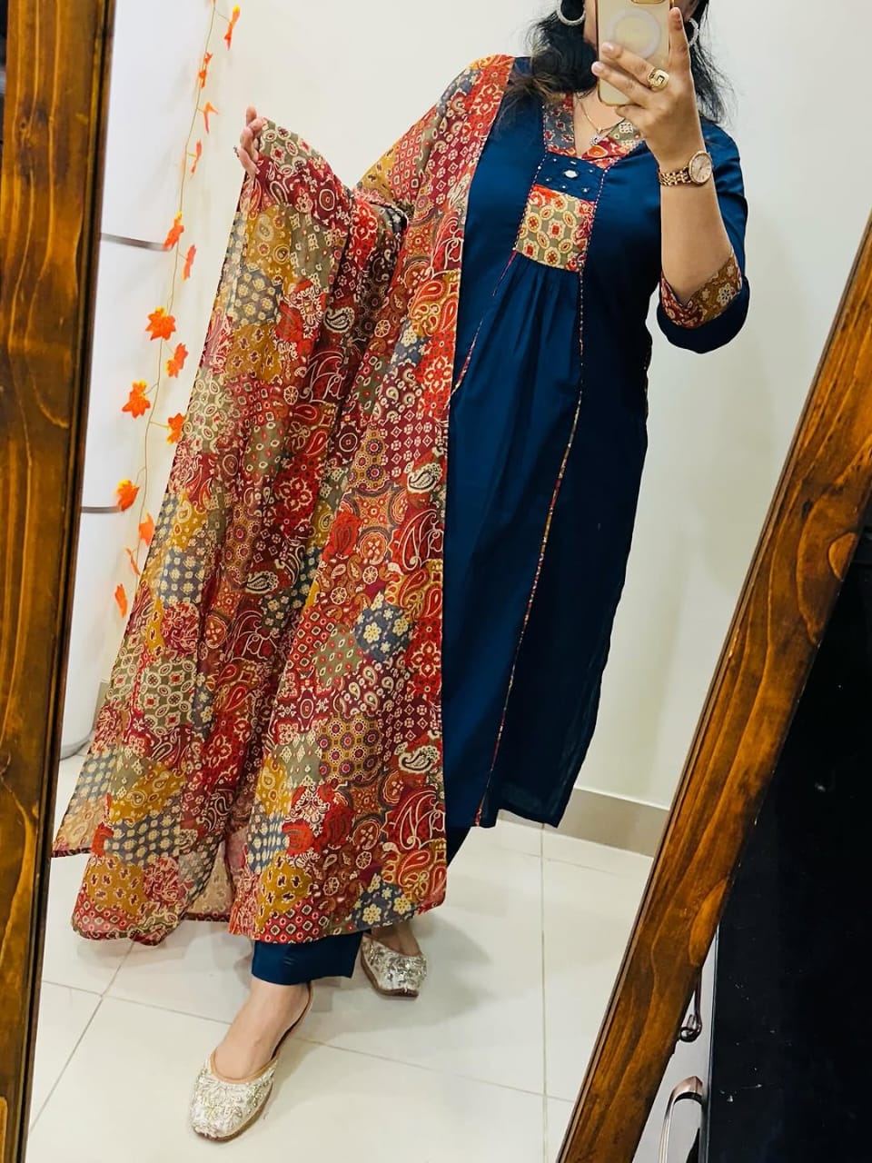 Beautiful kurti pant dupatta set in Premium Cotton