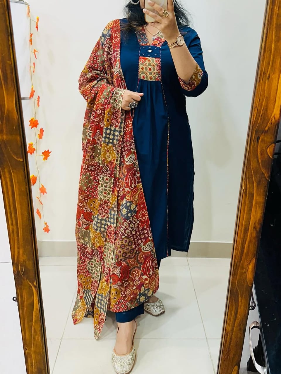 Beautiful kurti pant dupatta set in Premium Cotton