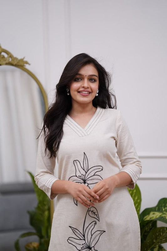 Latest Cotton Flex Embroidered Straight P Pant Set,