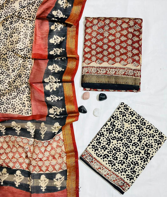 Party Wear Maheshwari Silk Suit with Zari Work