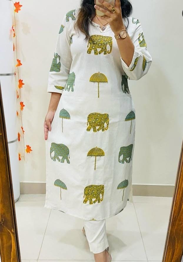 Designer Floral Cotton Co-ord Set with Ankle Length Pant