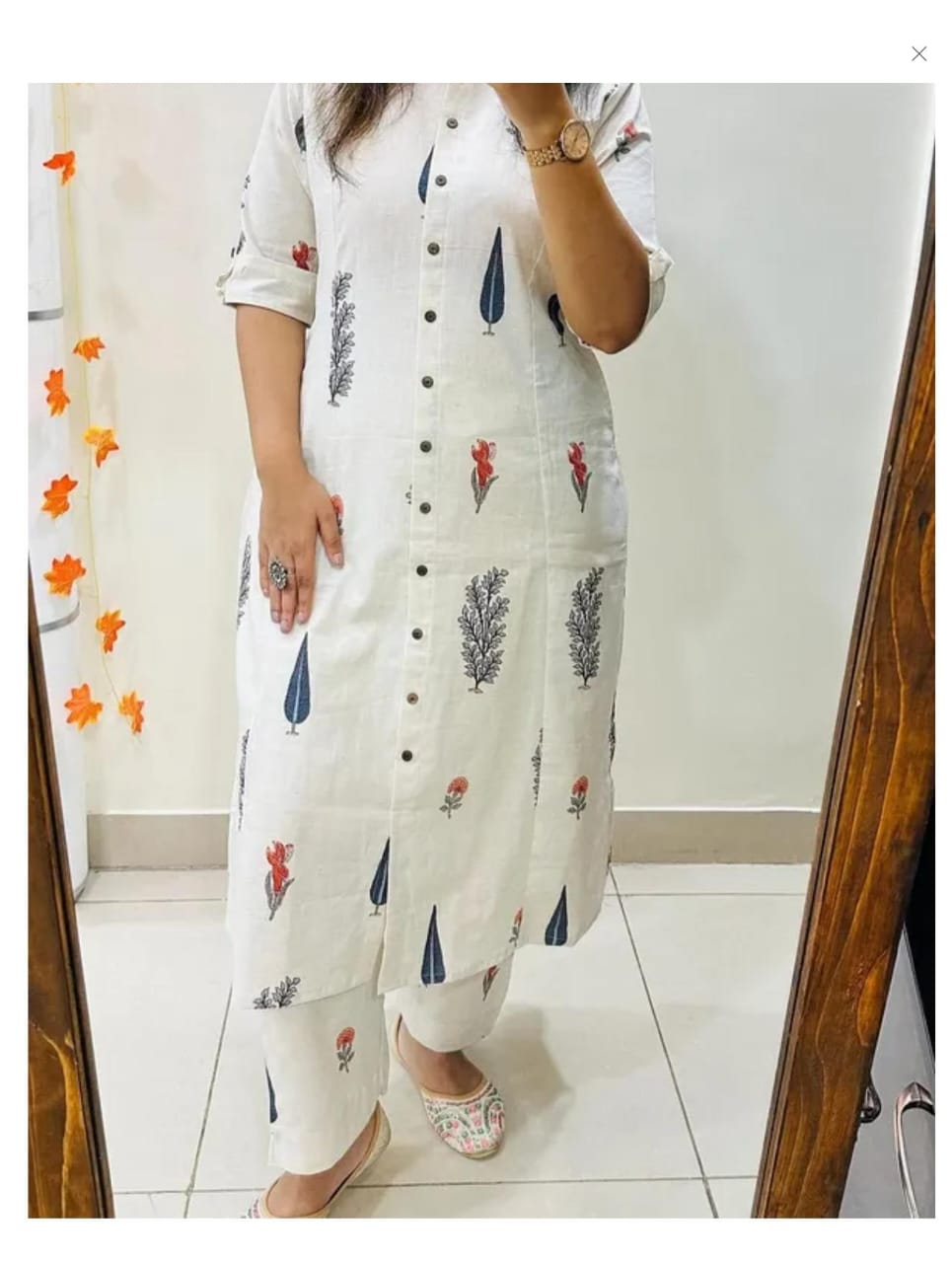 Premium Floral Pure Cotton Kurti Palazzo Co-ord Set for Women