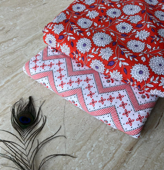 Handcrafted Dabu Print Cotton Combo Suit Online