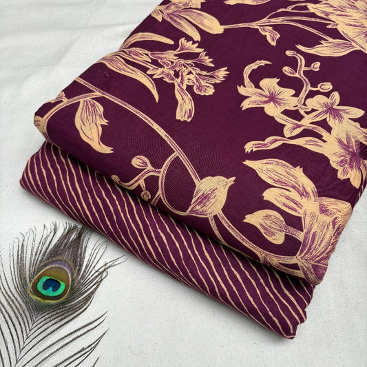 Stylish Cotton Cambric Print Combo Suit Set