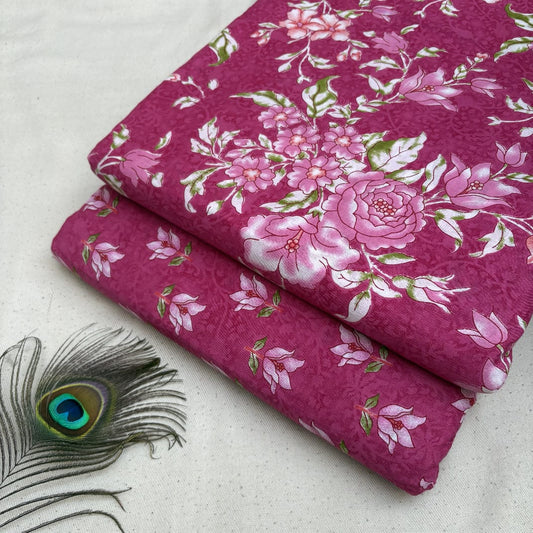 Elegant Cotton Lurex Hand Block Print Combo Suit