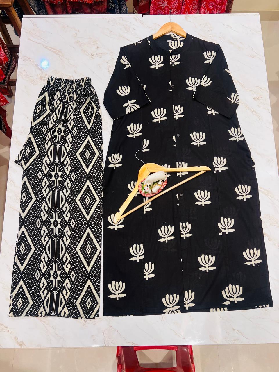 Black cord sets  with  Aline pattern
