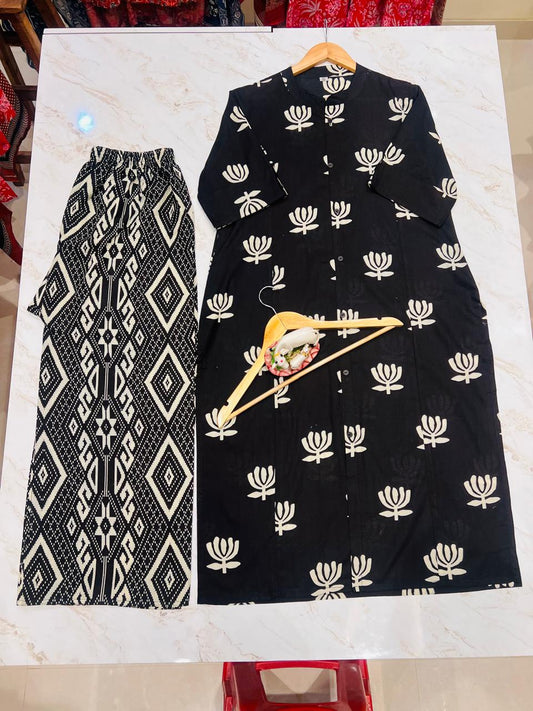 Black cord sets  with  Aline pattern