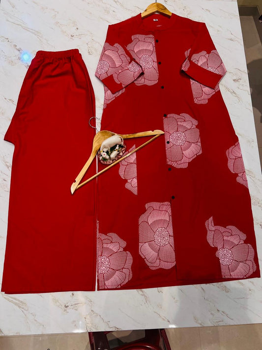 Premium Floral Fine cotton kurti Palazza set