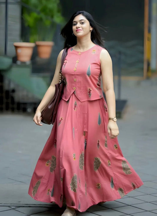 Premium printed Cotton skirt and Top Set