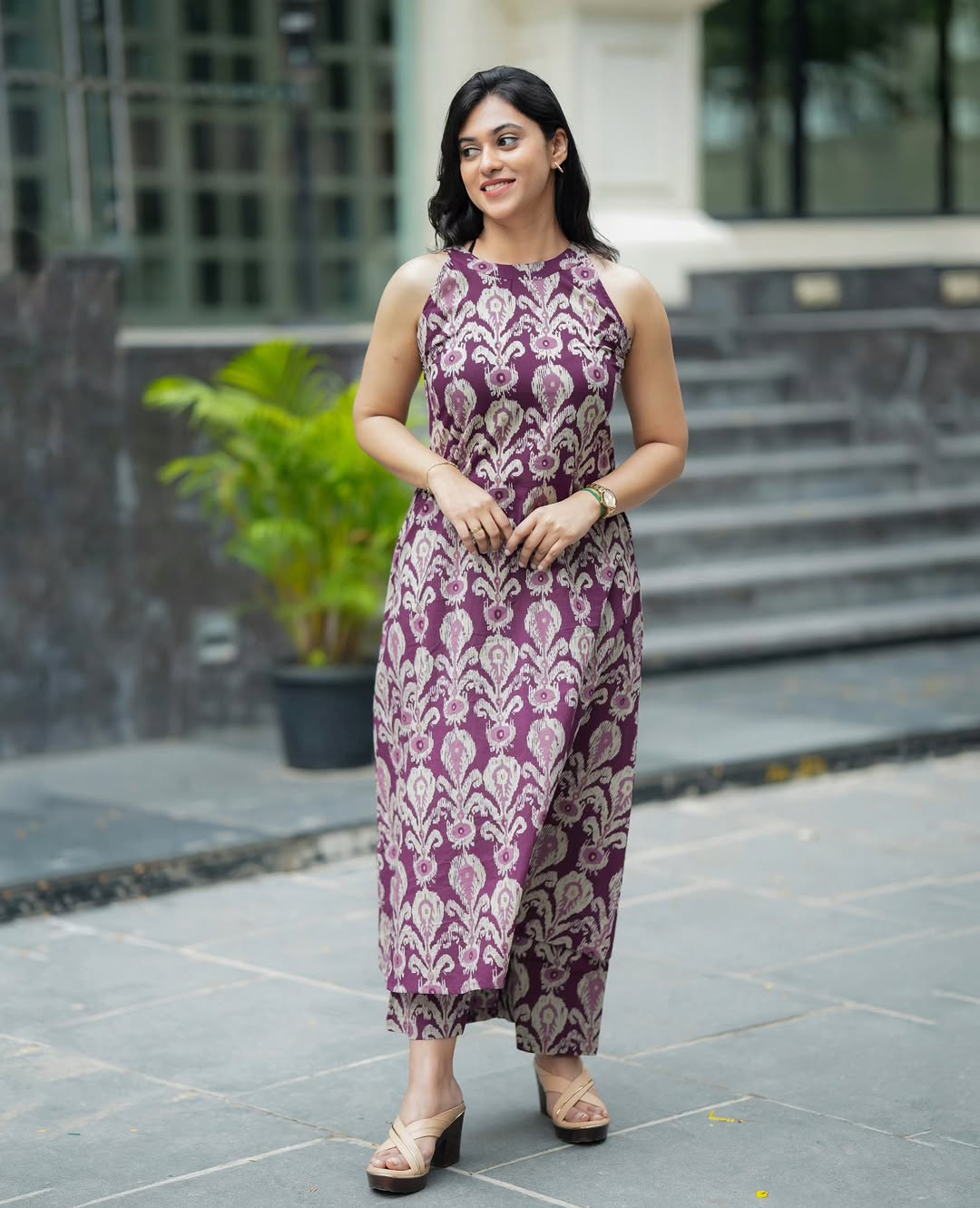 Women Shade of Purple Cotton Co-Ord set made of pure cotton