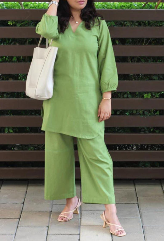 Green kurta palazzo set online