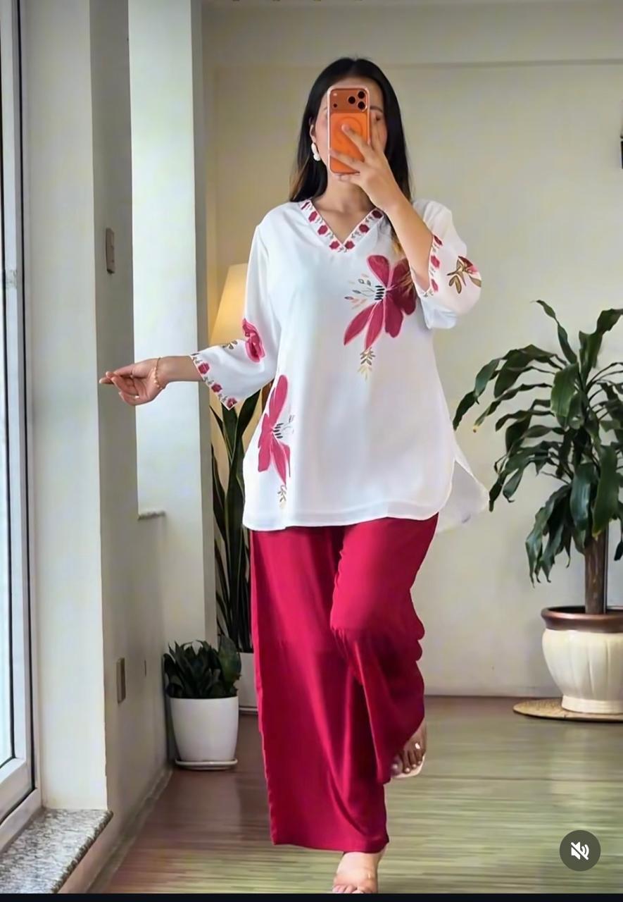 New Cord Set Apple Cut Kurta With Plazzo