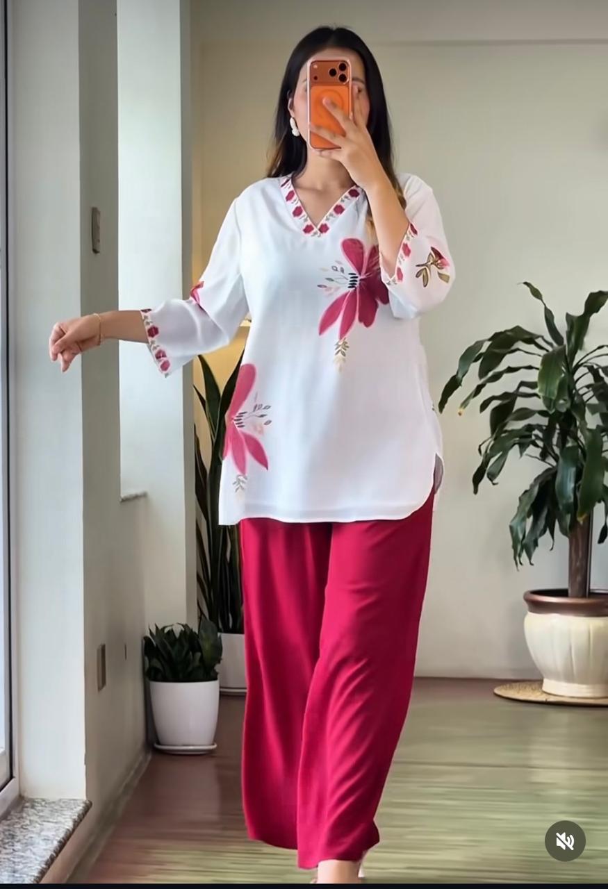 New Cord Set Apple Cut Kurta With Plazzo
