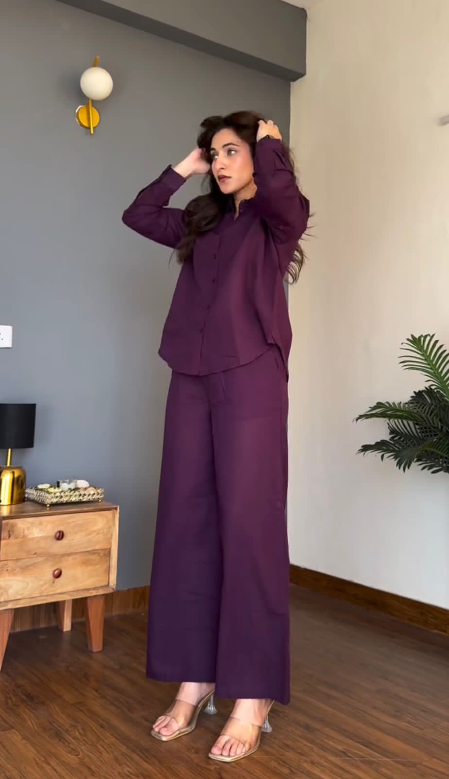 Elegant Purple Co-Ord Set 💜 | Premium Cotton | Perfect Brunch & Party Wear