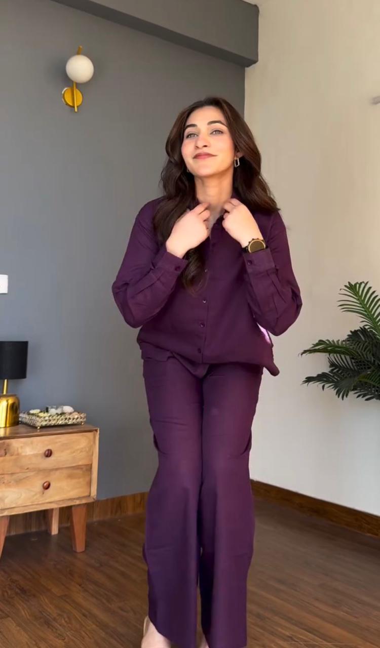 Elegant Purple Co-Ord Set 💜 | Premium Cotton | Perfect Brunch & Party Wear