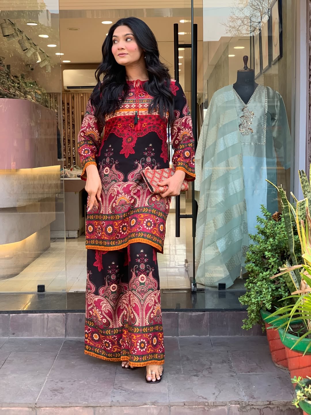 Maslin Baroque Kalamkari print co-ord set