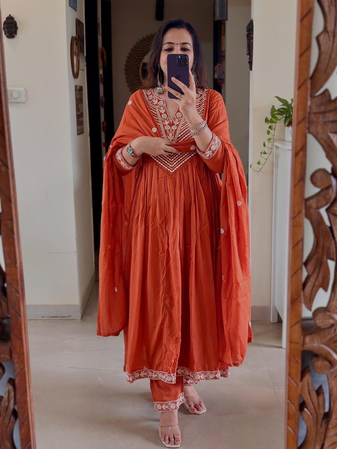 Pink kurti Women Cotton Blend Kurta Pant Dupatta Set