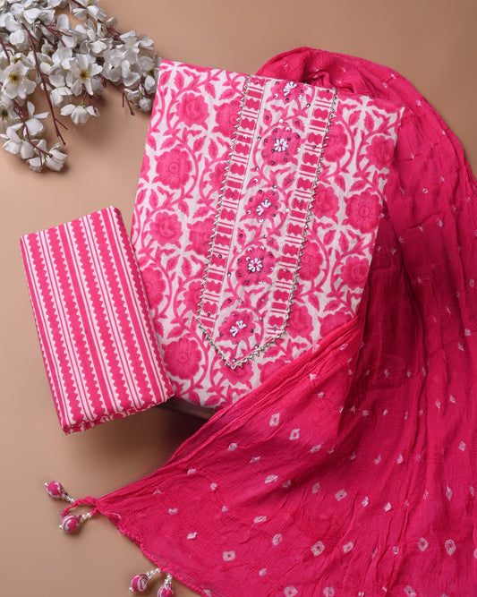 pink colour buy cotton suits