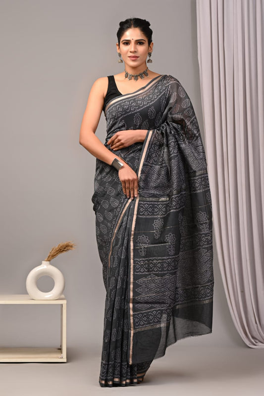 Natural Dye Chanderi Silk Saree