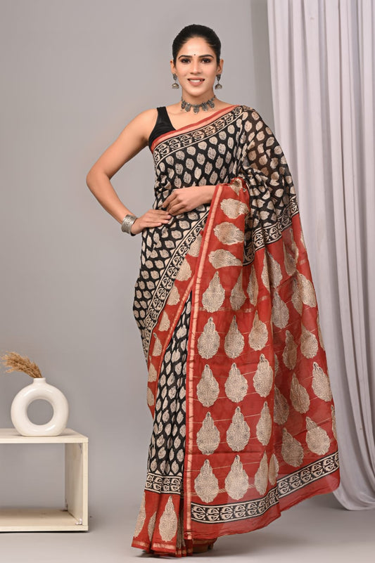 Handcrafted Chanderi Silk Saree