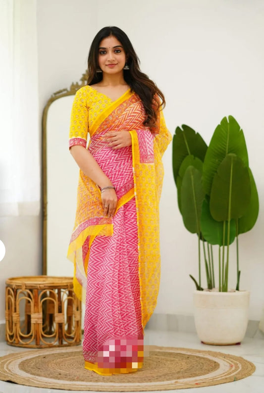 Kota Doriya Saree with Natural Pigment Shades