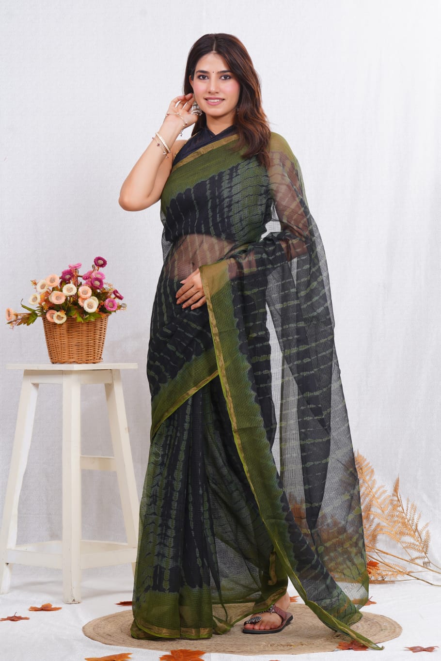 Kota Doriya Saree with Natural Dye and Blouse