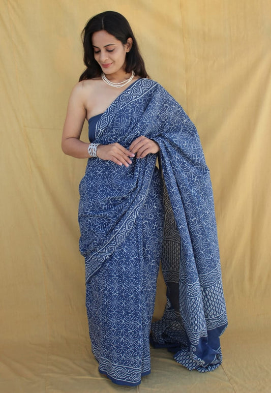 Luxurious comfort pure mulmul saree, graceful for all occasions.
