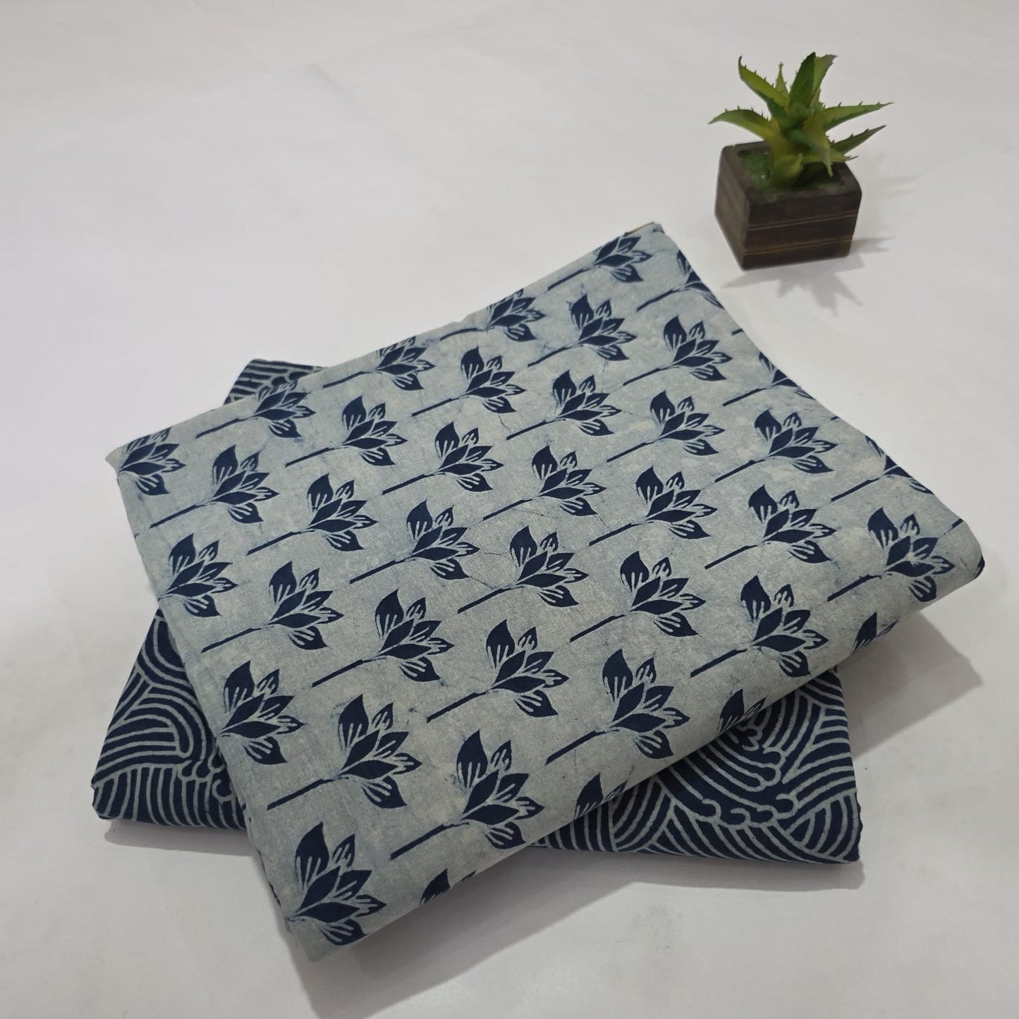 Dabu Print Cotton Kurta Pajama Combo for Girls