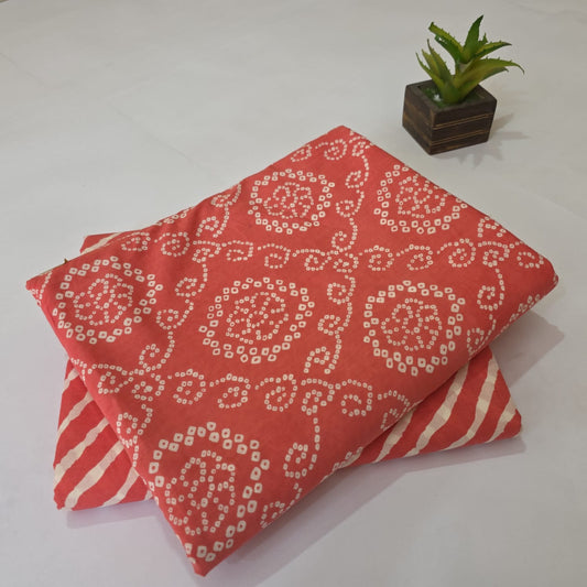 Stylish Hand Block Bagru Print Cotton Combo Suit