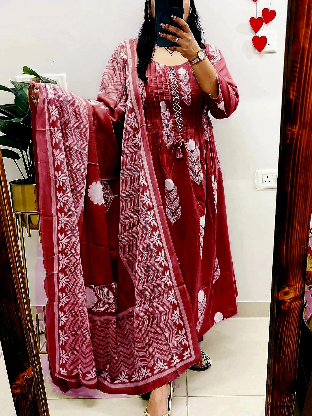 wedding cotton kurti pant with mulmul dupatta