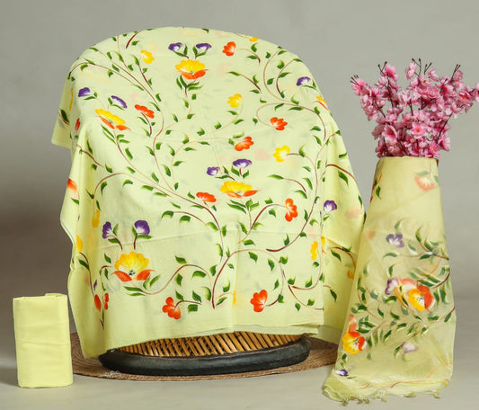 Summer Cotton Suits with Lightweight Organza Dupatta