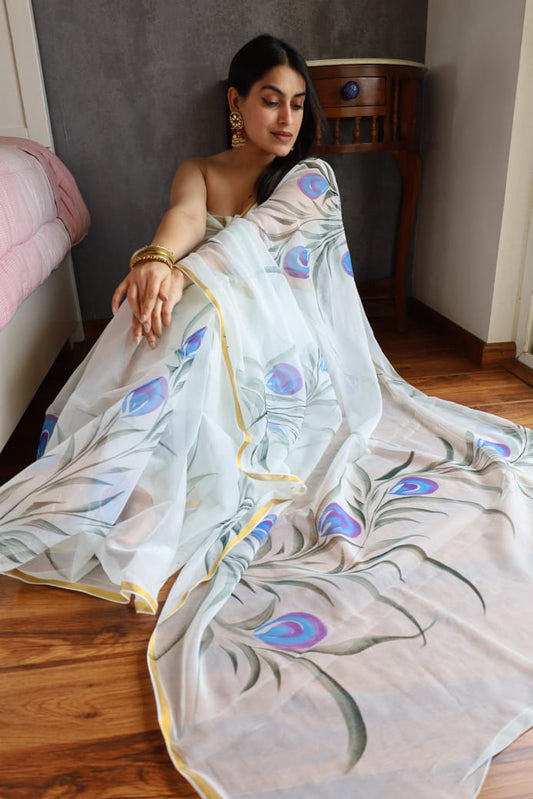Elegant Chiffon Zari Border Saree – Perfect for Any Occasion