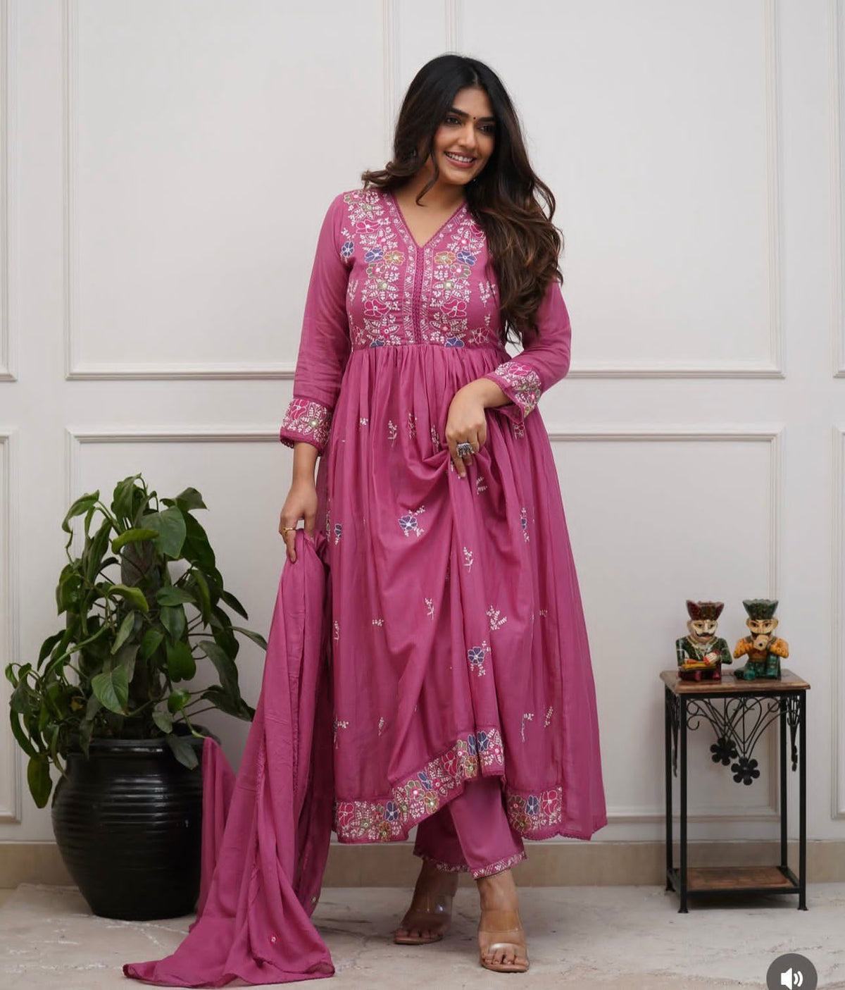 Elegant Cotton Embroidered Kurti Set
