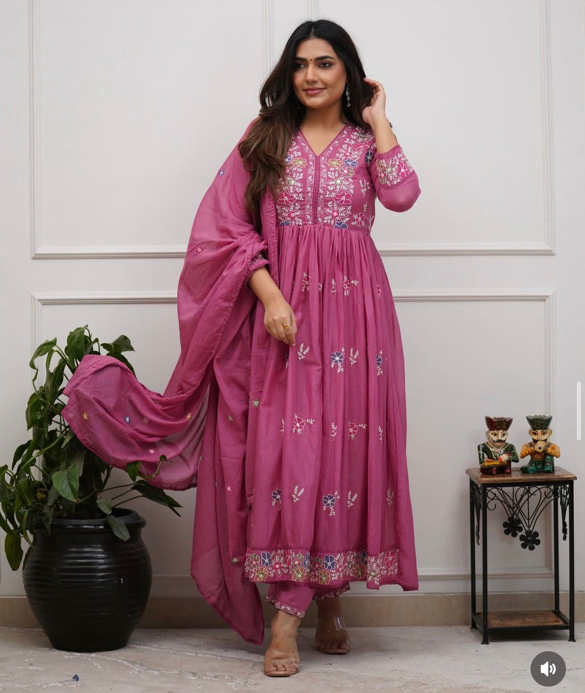 Elegant Cotton Embroidered Kurti Set