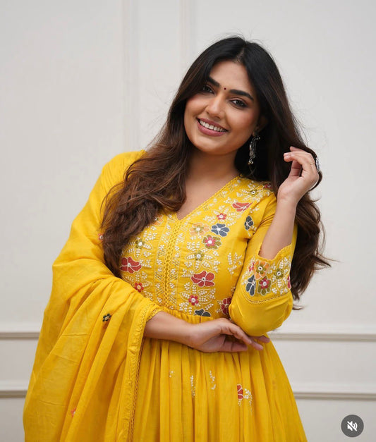 Yellow Wedding Anarkali Suit Dress