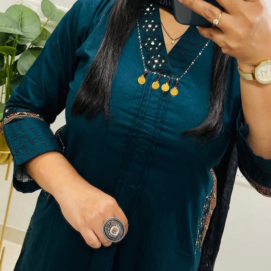Premium kurti pant with malmal dupatta